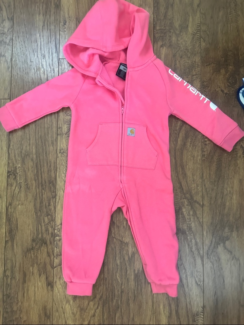 Carhartt Pink Hooded Fleece One-Piece 12 MONTHS